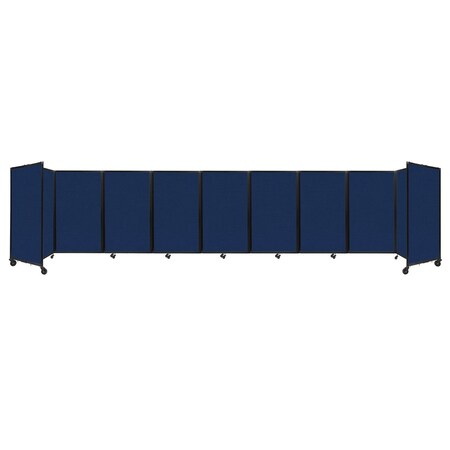 Versare Room Divider 360 Folding Portable Partition 25' x 5' Navy Blue Fabric 1160903